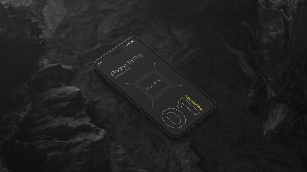 iPhone 15 Pro Free mockup HQ 8K resolution